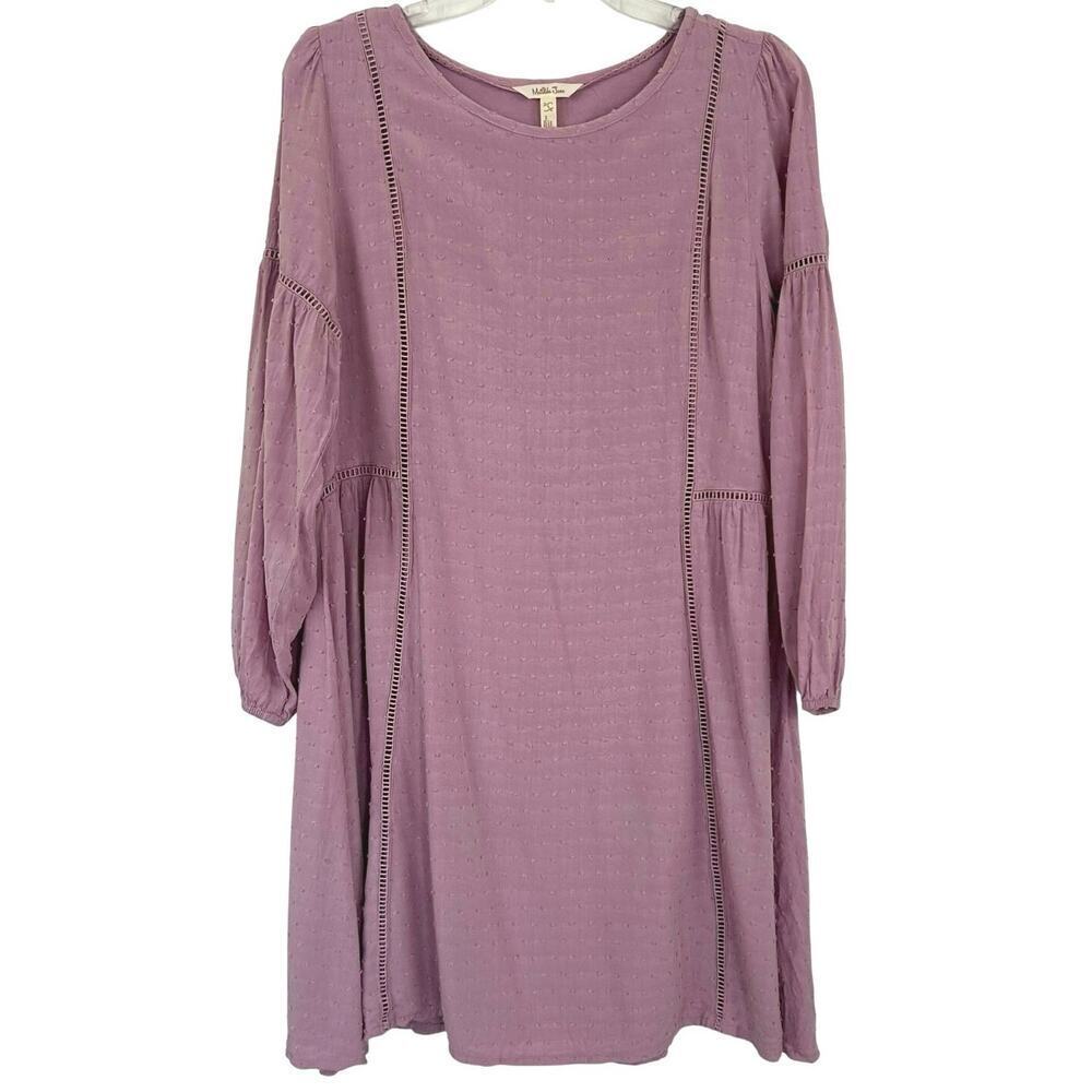 Matilda Jane Pink Babydoll Mini Dress 3/4 Sleeve Small